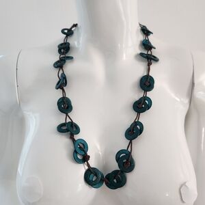 Paparazzi Teal Loop Necklace & Earring Set